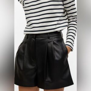 Black Leather Women's Shorts